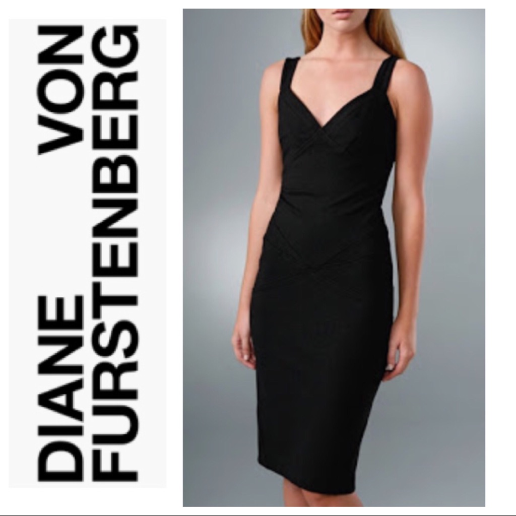Diane Von Furstenberg Benny Bodycon Black Dress